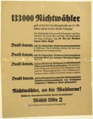 Aufruf der SPD zur Leipziger Stadtverordnetenwahl 1926