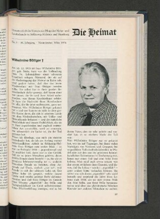Nr. 3. 81. Jahrgang, Neumünster, März 1974.