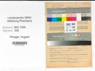 Entnazifizierung August Ploeger , geb. 06.08.1898 ()