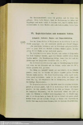 IX. Papierfabrikation und verwandte Gebiete
