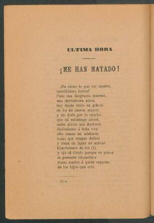 Última hora : ¡Me han matado!