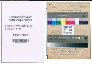 Entnazifizierung Heinz Simon , geb. 31.08.1913 (Kaufmann)