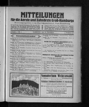 Jahrgang 1925, Hamburg, den 22. November, Nummer 47
