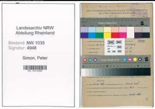 Entnazifizierung Peter Simon , geb. 15.12.1908 (Bergmann)