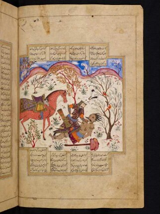 Illustration: Rustam tötet den Dīv Pulād