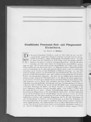 Westfälische Provinzial-Heil- und Pfleganstalt Eickelborn.