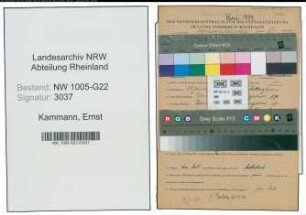 Entnazifizierung Ernst Kammann , geb. 29.01.1900 (Lebensm.Haendler)