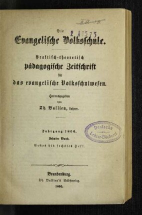 10: Die evangelische Volksschule - 10.1866