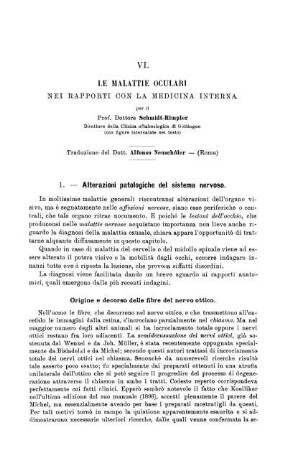 VI. Le Malattie Oculari Nei Loro Rapporti Con La Medicima Interna