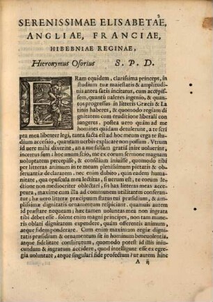Epistola Hieronymi Osorii ad Serenissimam Elisabetham Angliae reginam