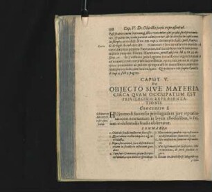 Caput V. De Obiecto Sive Materia Circa Quam Occupatum Est Privilegium Repraesentationis.