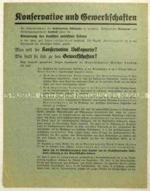 Aufruf der Konservativen Volkspartei zur Reichstagswahl 1930