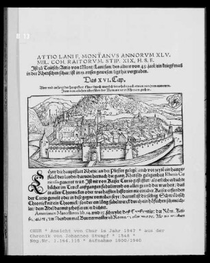 Ansicht von Chur im Jahre 1547 aus der Schweizer Chronik von Johannes Stumpf