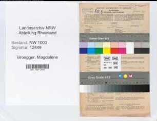 Entnazifizierung Magdalene Broegger, geb. 10.06.1906 (Stenotyp.)