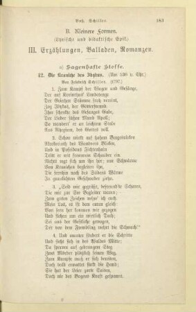III. Erzählungen, Balladen, Romanzen
