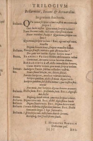 Trilogivm Bellarmi, Becani & Bernardini.