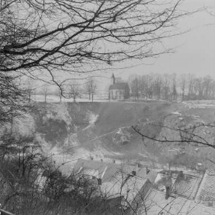 Bautzen Winterbilder : Bautzen. Blick zur Friedhofskapelle Protschenberg. Winteraufnahme