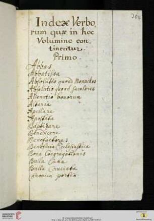 Alphabetisch und thematisch gegliederter Index