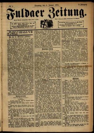 Ausgabe vom Dienstag, den 06. Januar 1891.