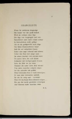 Grabgeleite / [Friedrich Gundolf]