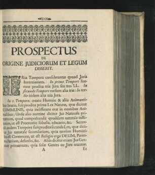Prospectus De Origine Iudiciorum Et Legum Disserit.