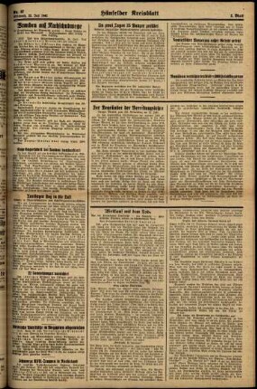 Zweite Ausgabe vom Mittwoch, den 22. Juli 1942.