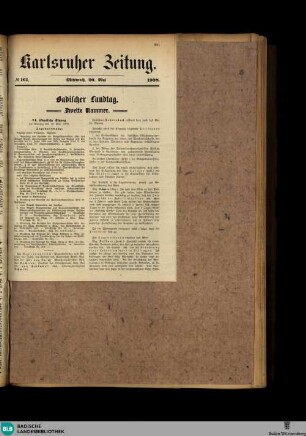 Karlsruher Zeitung, Badischer Landtag. Zweite Kammer. 74. öffentliche Sitzung