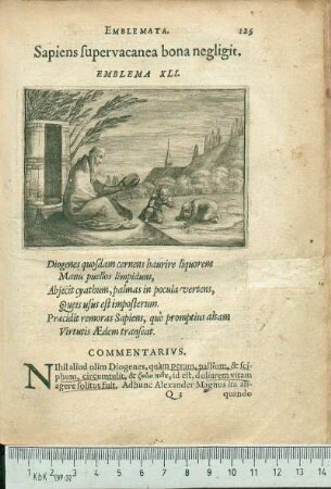 Sapiens supervacanea bona negligit. Emblema XLI.