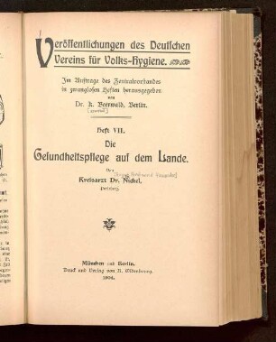 Die Gesundheitspflege auf dem Lande