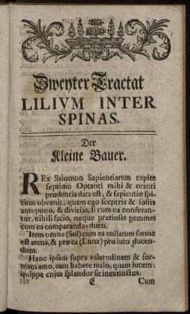 Zweyter Tractat Lilium Inter Spinas.