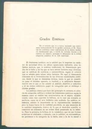 Grados estéticos