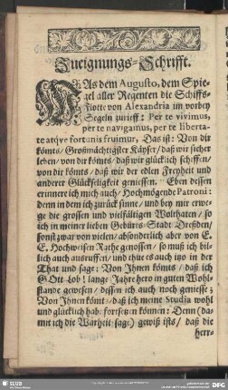 Zueignungs-Schrifft