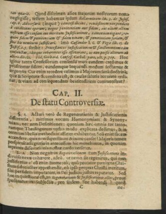 Cap. II. De statu Controversiae.