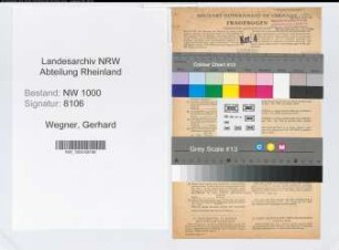 Entnazifizierung Gerhard Wegner, geb. 30.05.1904 (Kaufm.Angest.)