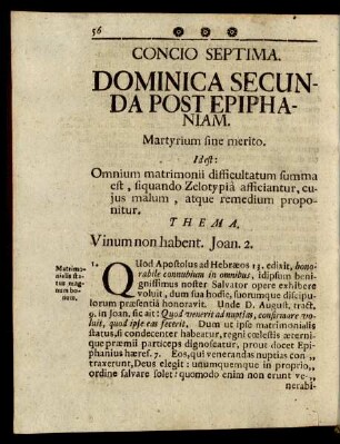 Concio Septima. Dominica Secunda Post Epiphaniam.