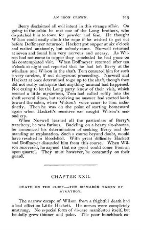 Chapter XXII. Death On The Cliff. - The Bismarck Taken By Strategy.