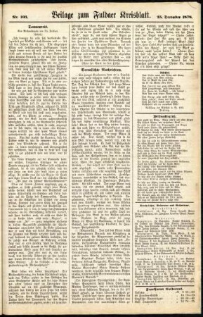 Zweite Ausgabe vom Mittwoch, den 25. Dezember 1878.