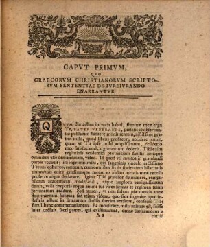 Io. Ernesti Immanvelis Walchii Commentatio Qva Antiqvorvm Christianorvm Doctorvm De Ivreivrando Sententiae Percensentvr Et Diivdicantvr