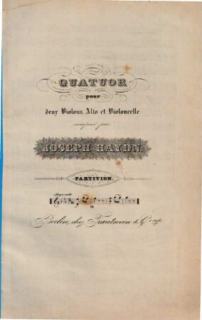 Partition des quatuors, 59. [H 3,2]. - 14 S. - Pl.-Nr. 852