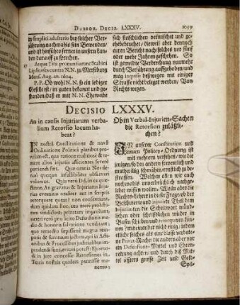 Decisio LXXXV. - Decisio LXXXVII.