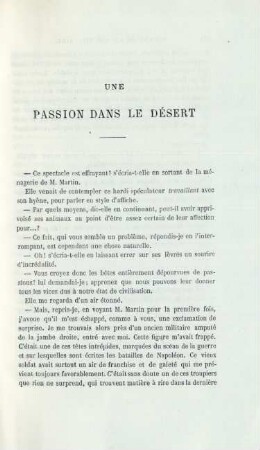 Une passion dans le désert