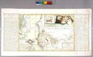 Carte du cours des fleuves du Sénégal. Mit zwei Nebenkarten: Carte de l'entrée de la riviere du Sénégal; Vue de l'isle de Gorée; und drei Plänen: Plan du Fort Saint Joseph; Plan de James-Fort; Plan du Fort St. Louis