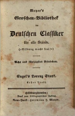 Johann Jacob Engel, 2. Lorenz Stark