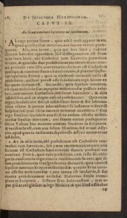 Capvt IX. An liceat comitari haereticos ad sepulturam.