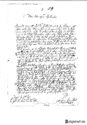 2: Brief von Carl Christoph Klopstock an Johann Wilhelm Ludwig Gleim