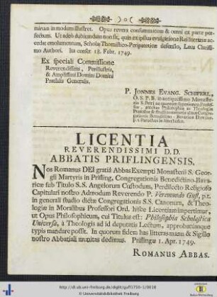Licentia & Privilegium Caesareum.
