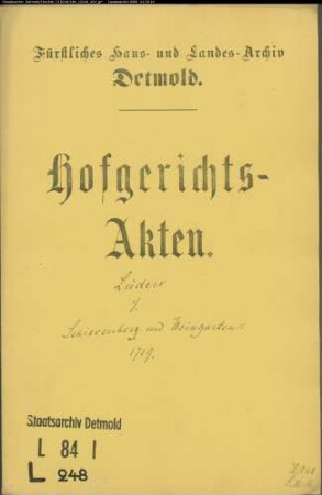 Lüders, Ludolf Henrich gegen Jakob Schierenberg und Johann Weingarten - Unterhaltung des Vaters bzw. Schwiegervaters