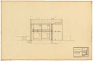 Wohnhaus Jagusch, Karlsruhe: Ansicht von Südwesten 1:50