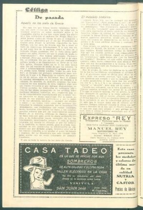 De pasada : Aquello de los siete de Grecia [y] El Mandato histórico