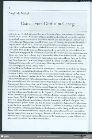 Ostra - vom Dorf zum Gehege